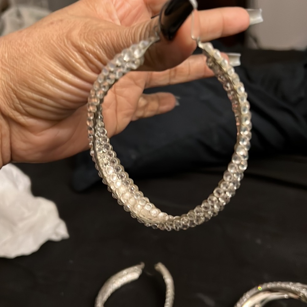 A Set Bangle Bracelets & Earrings - image 6